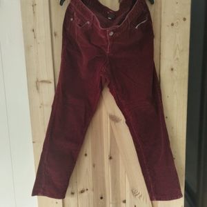 Burgundy corduroy pants